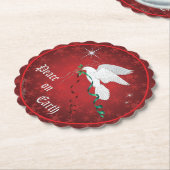 Witte stip kartonnen onderzetters (Gekanteld)