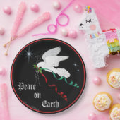 Witte stip papieren bordje (Feest)