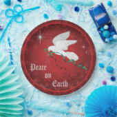 Witte stip papieren bordje (Feest)