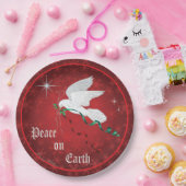 Witte stip papieren bordje (Feest)