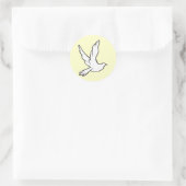 Witte stip ronde sticker (Tas)