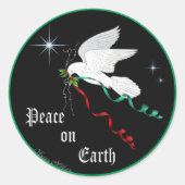 Witte stip ronde sticker (Voorkant)