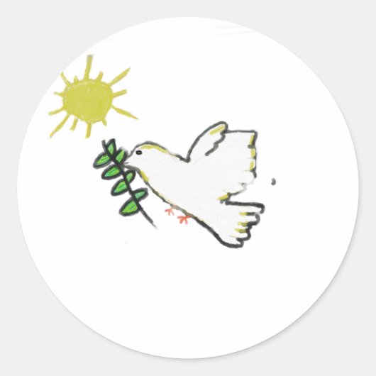 Witte stip ronde sticker (Voorkant)