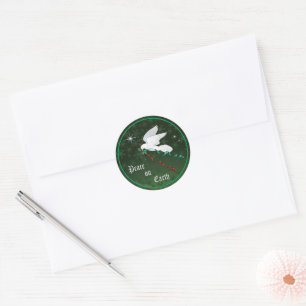 Witte stip ronde sticker