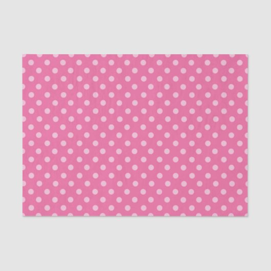 Witte stip roze achtergrond Elegant poka dot gedem Tissuepapier (Voorkant)