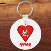 Witte stip sleutelhanger (Voorkant)