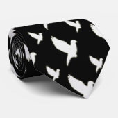 Witte stip stropdas (Opgerold)