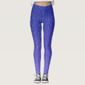 Witte stippen blauw patroon leggings (Voorkant)