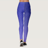 Witte stippen blauw patroon leggings (Achterkant)