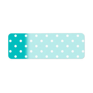 Witte stippen, Blauwgroen Polka Dot Pattern. Etiket