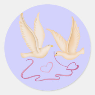 Witte stippen Creëer hartsrokken Ronde Sticker