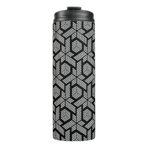 Witte stippen geometrisch patroon thermische tumbl thermosbeker