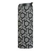 Witte stippen geometrisch patroon thermische tumbl thermosbeker (Gedraaid links)