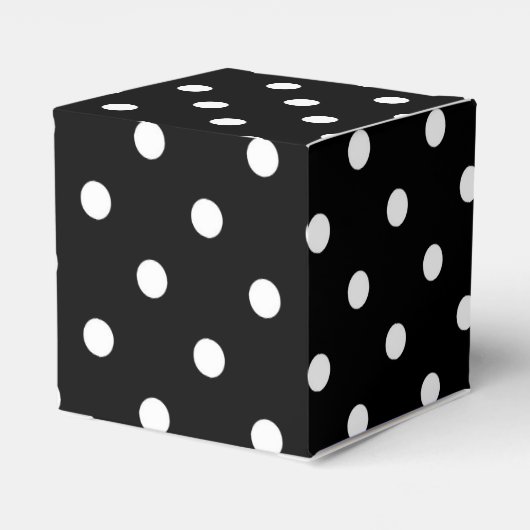 Witte stippen medium op zwart bedankdoosjes (Achterkant)