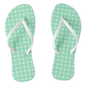 Witte Stippen met roestvrij ontwerp - Groene Sjabl Teenslippers (Voetbed)