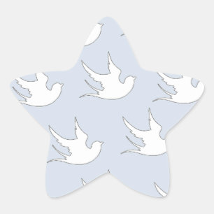 witte stippen op blauw ster sticker