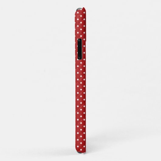 witte stippen op rood monogram Case-Mate iPhone case (Achterkant/rechts)