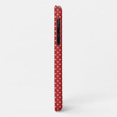 witte stippen op rood monogram Case-Mate iPhone case (Achterkant/links)