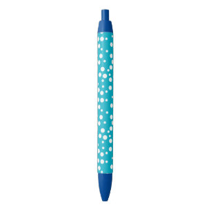 Witte stippen op turquoise aangepaste pennen