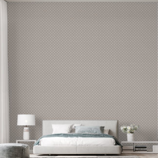 Witte Stippen op Zachte Beige Behang