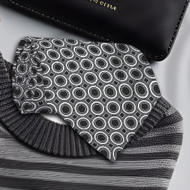 Witte Stippen op zwart geometrisch patroon Stropdas