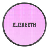 Witte stippen roze patroon hockey puck (Voorkant)