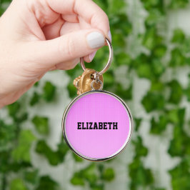 Witte stippen roze patroon sleutelhanger