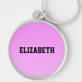 Witte stippen roze patroon sleutelhanger (Voorkant)