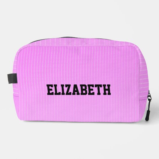 Witte stippen roze patroon toilettasje (Voorkant)