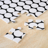 Witte Stippen/Zwarte achtergrond Roestend Puzzle Legpuzzel (Zijkant)