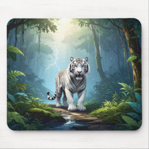 Witte Storm Tijger – Jungle Bliksem Fantasy Muis Muismat