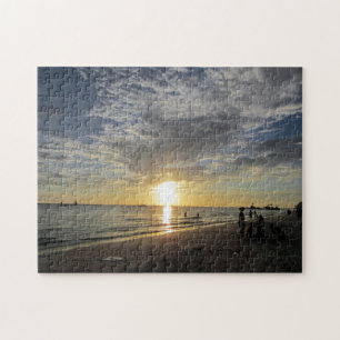 witte strand zonsondergang legpuzzel