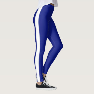 Witte Streep Blauwe Leggings