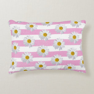 witte streep op roze waterverf accent kussen