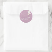 witte streep op stippen klassieke ronde sticker (Tas)