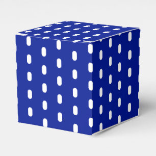 Witte streepjes strepen kobalt blauw geschenk bedankdoosjes
