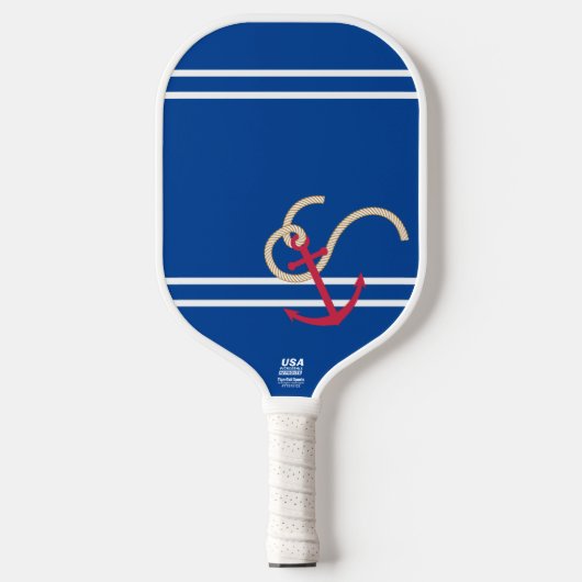 witte strepen en een rode anker pickleball paddle (Voorkant)