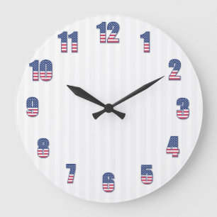 Witte strepen en kleurrijke getallen grote klok