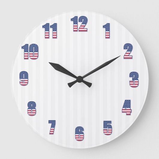 Witte strepen en kleurrijke getallen grote klok (Voorkant)