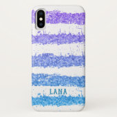 Witte strepen kleurig glitter Case-Mate iPhone case (Achterkant)