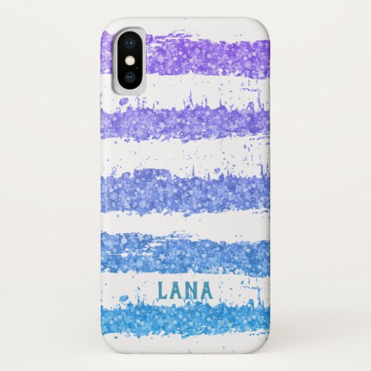 Witte strepen kleurig glitter Case-Mate iPhone case (Achterkant)