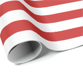 Witte strepen met rode achtergrond | DIY-kleur Cadeaupapier (Rol Hoek)