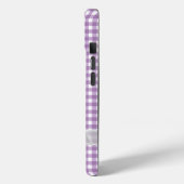 Witte strik op Paarse gingham Case-Mate iPhone Case (Achterkant / Links)