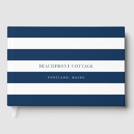 Witte stripes en aangepaste kleuren voor thuisgebr gastenboek (Voorkant)