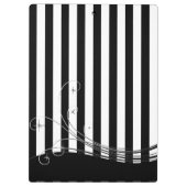 Witte Stripes en zwarte Swirls Klembord (Achterkant)
