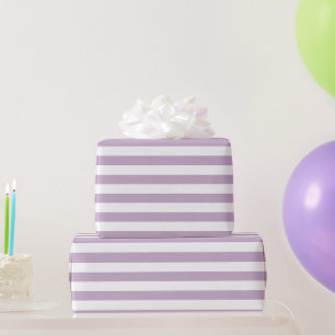 Witte strips met lavender achtergrond DIY-kleur Cadeaupapier