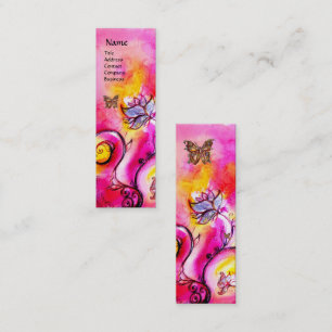 WITTE STROMEN EN GOUDE BUTTERFLES MINI VISITEKAARTJE