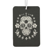 Witte Suikerschedel en kruis met Fleur De Lis Luchtverfrisser (Achterkant)