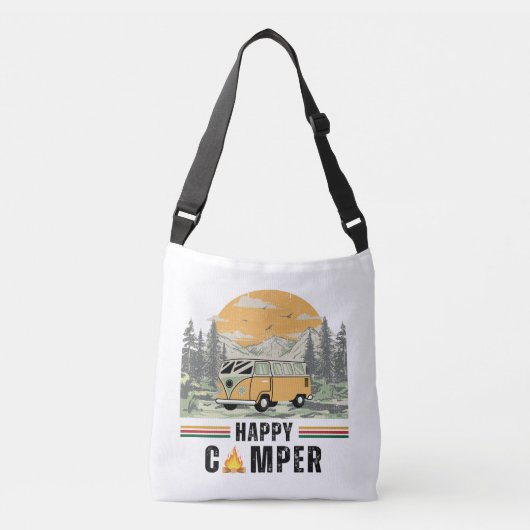 Witte Sunrise Mountain Camper Van Crossbody Tas (Voorkant)