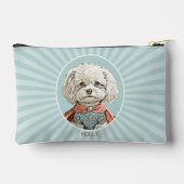 Witte superheldenhond gepersonaliseerd etui (Achterkant)